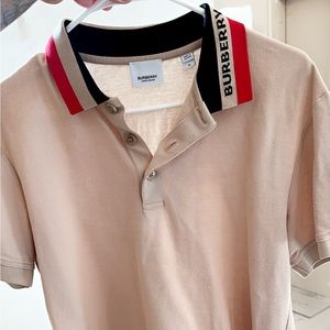 Burberry polo shirt light  brown size medium